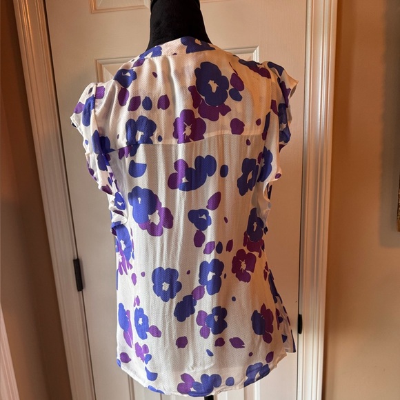 CAbi White and Purple Floral Blouse - Picture 5 of 8